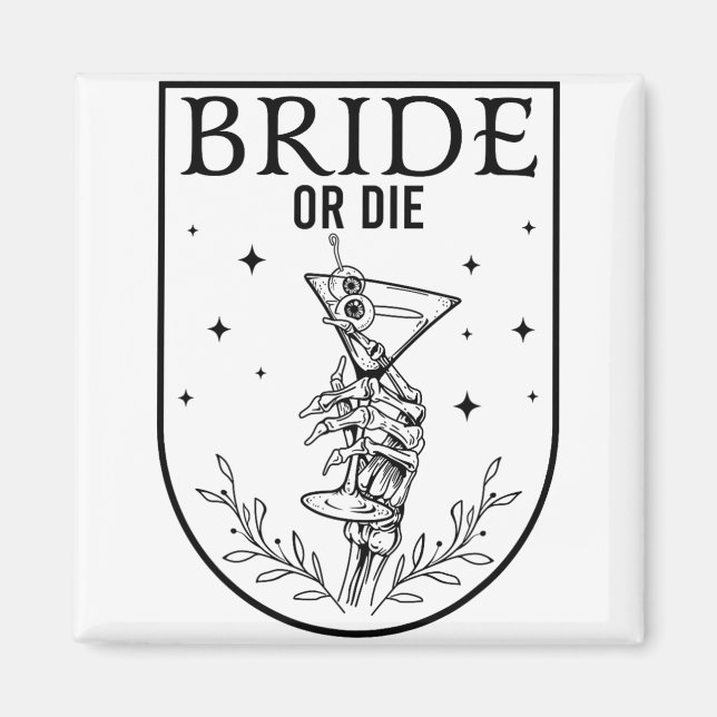 Bride eller Die Spooky Season Halloween Bröllop Ba Magnet (Framsidan)