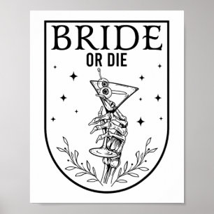 Bride eller Die Spooky Season Halloween Bröllop Ba Poster