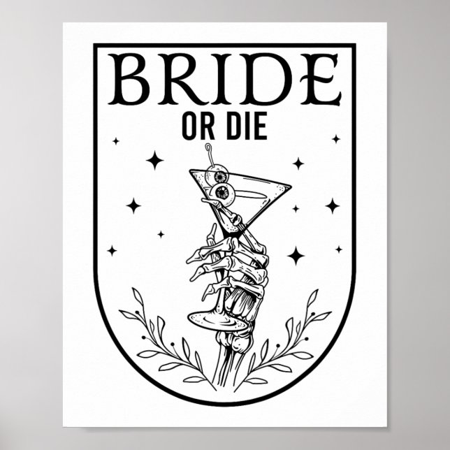Bride eller Die Spooky Season Halloween Bröllop Ba Poster (Framsidan)