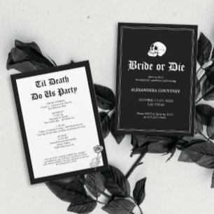 Bride eller Die Til Death Do US Party Bachelorette Inbjudningar