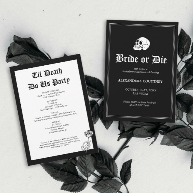 Bride eller Die Til Death Do US Party Bachelorette Inbjudningar (Skapare uppladdad)