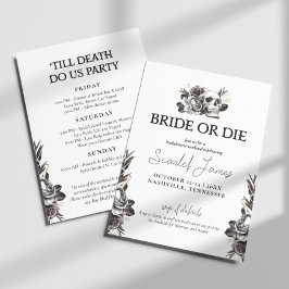 Bride eller Die till Death do Us Party Bachelorett Inbjudningar