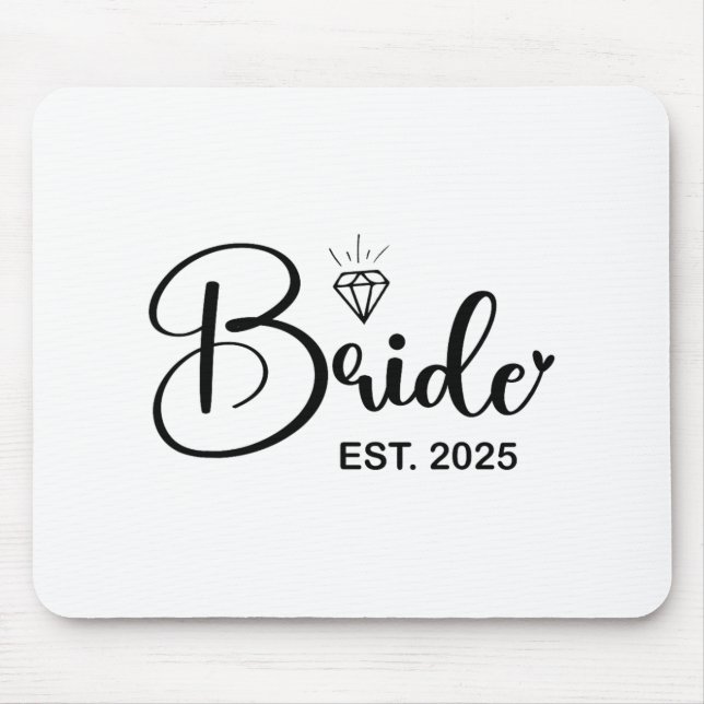 Bride Est. 2025 Gift Bröllop Brudens sida Bache Musmatta (Framsidan)