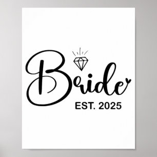 Bride Est. 2025 Gift Bröllop Brudens sida Bache Poster