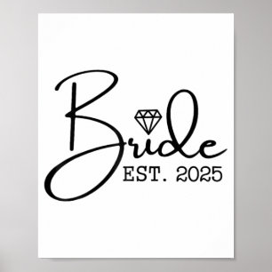 Bride Est. 2025 Gift Bröllop Brudens sida Bache Poster