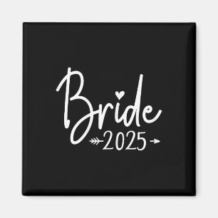 Bride Est 2025 Married Bröllop Brudens sida Bachel Magnet