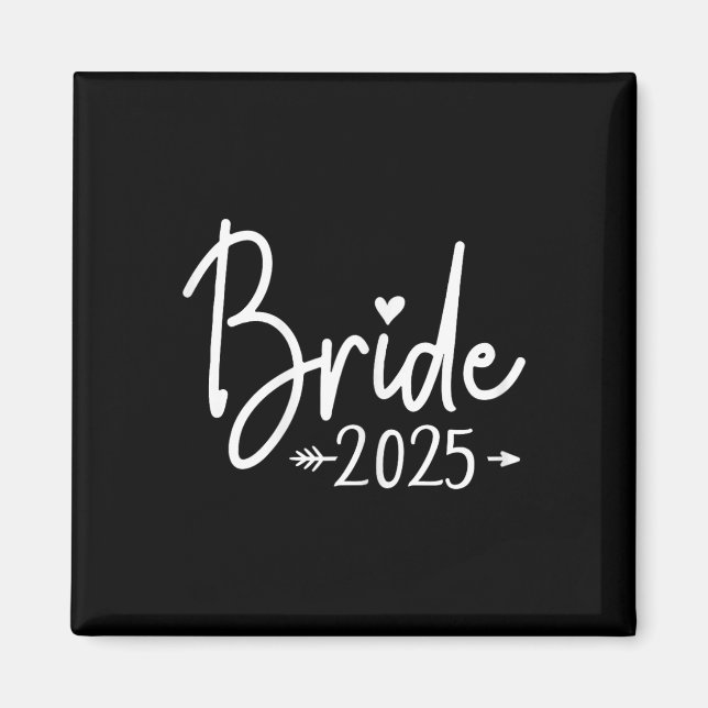 Bride Est 2025 Married Bröllop Brudens sida Bachel Magnet (Framsidan)