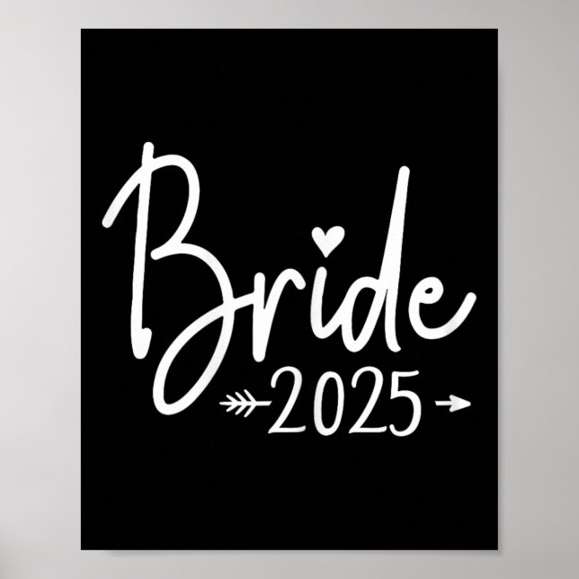 Bride Est 2025 Married Bröllop Brudens sida Bachel Poster (Framsidan)