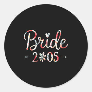 Bride Est 2025 Married Bröllop Brudens sida Bachel Runt Klistermärke