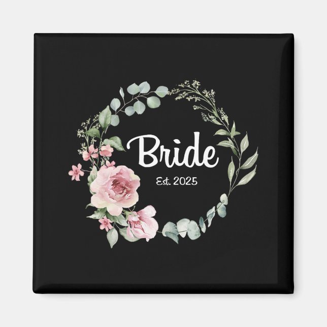 Bride Est. 2025 Möhippa Bröllop Matching Gifts Wom Magnet (Framsidan)