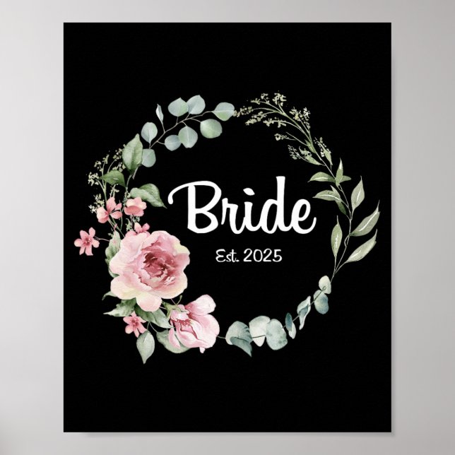 Bride Est. 2025 Möhippa Bröllop Matching Gifts Wom Poster (Framsidan)