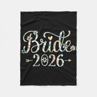 Bride Est 2026 Married Bröllop Brudens sida Bachel Fleecefilt