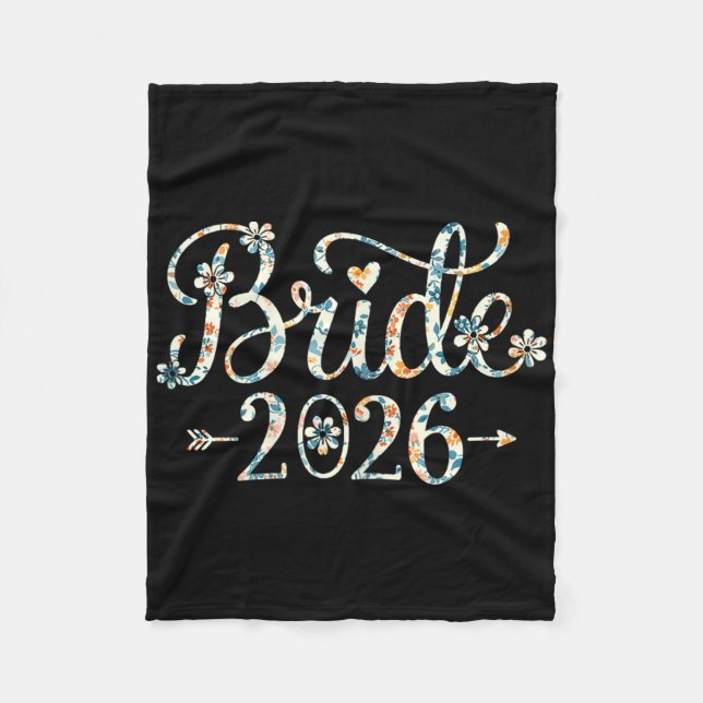Bride Est 2026 Married Bröllop Brudens sida Bachel Fleecefilt (Framsidan)