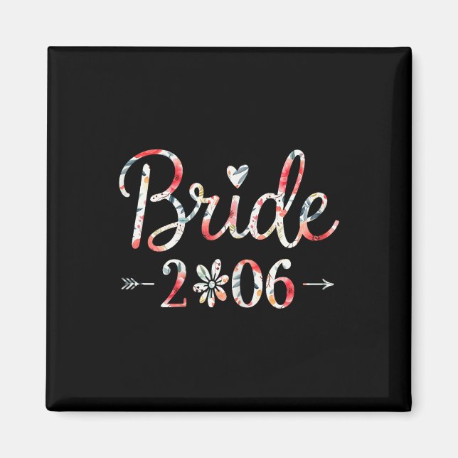 Bride Est 2026 Married Bröllop Brudens sida Bachel Magnet (Framsidan)