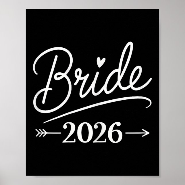 Bride Est 2026 Married Bröllop Brudens sida Bachel Poster (Framsidan)