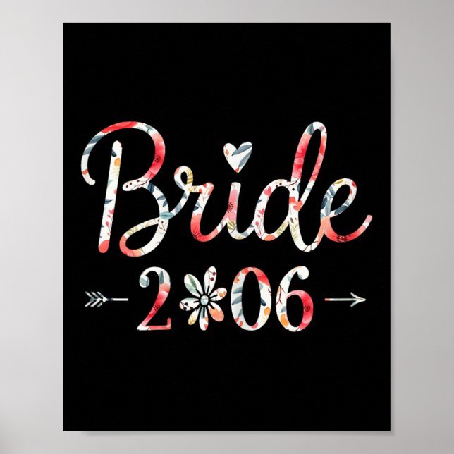 Bride Est 2026 Married Bröllop Brudens sida Bachel Poster (Framsidan)