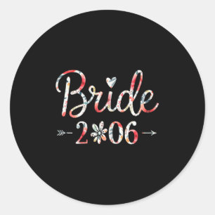 Bride Est 2026 Married Bröllop Brudens sida Bachel Runt Klistermärke