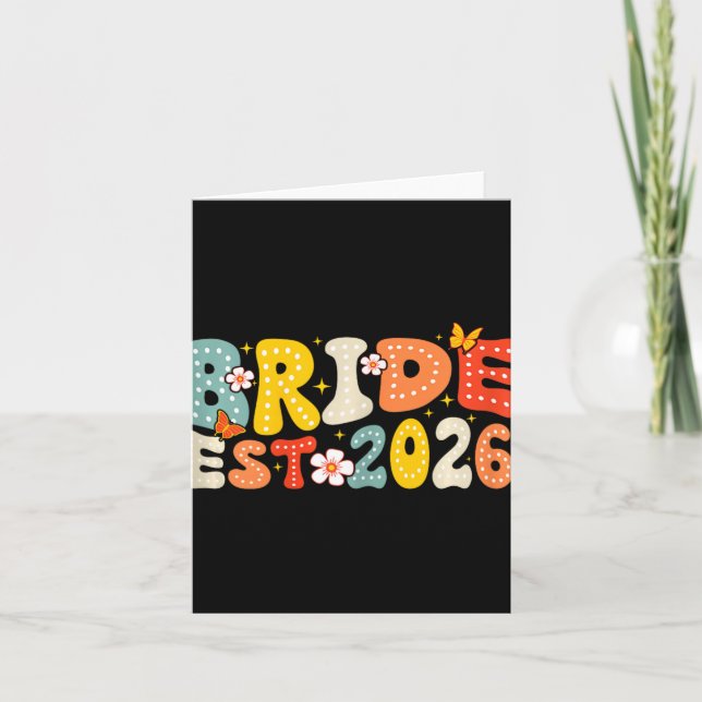 Bride Est 2026 Married Bröllop Möhippa Kort (Framsida)