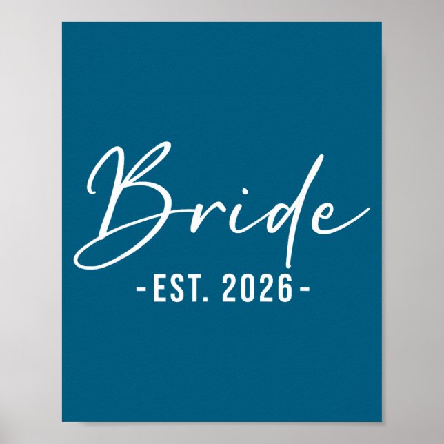 Bride est 2026 matching getting ready bride groom poster (Framsidan)