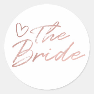 Bride - faux foil dekal Ro Guld Runt Klistermärke