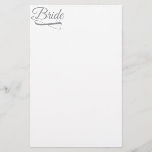 Bride Flourish Grått Brevpapper