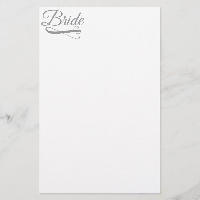 Bride Flourish Grått Brevpapper (Framsida)
