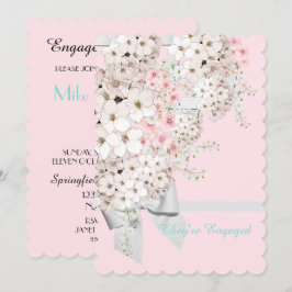 BRIDE Flowers & Lattice Shower Rosa Party Inbjudningar