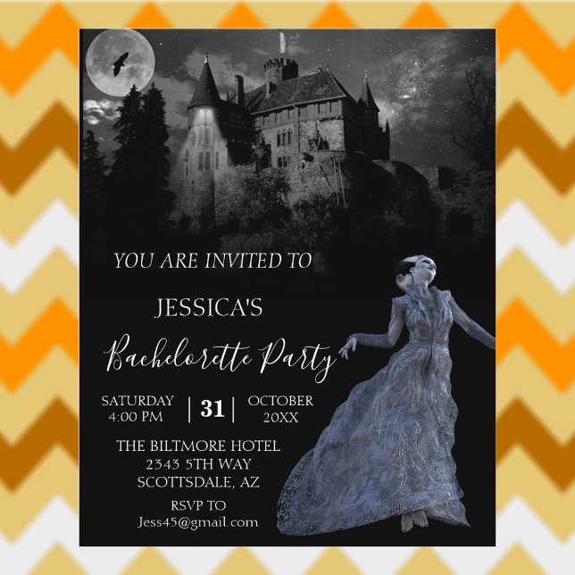 Bride Frankenstein Bachelorette Halloween Invi Flygblad (Skapare uppladdad)