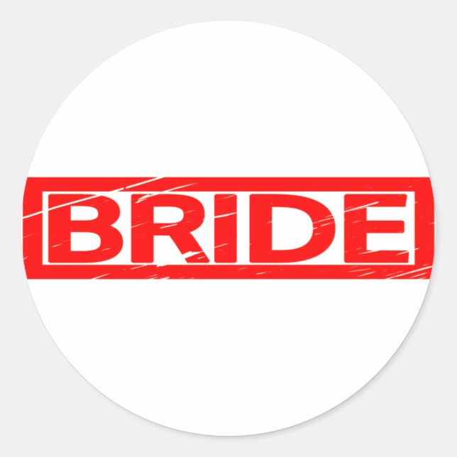 Bride Frimärke Runt Klistermärke (Framsida)
