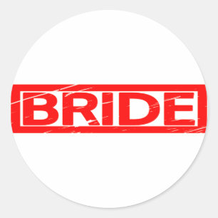Bride Frimärke Runt Klistermärke