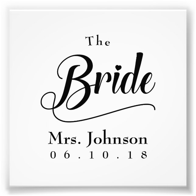 Bride fru Bröllop Date Fototryck (Framsidan)