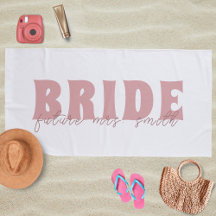 Bride Future Mrs. Custom Name White och Peach