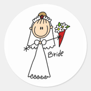 Bride genom Bouquet Sticker Runt Klistermärke