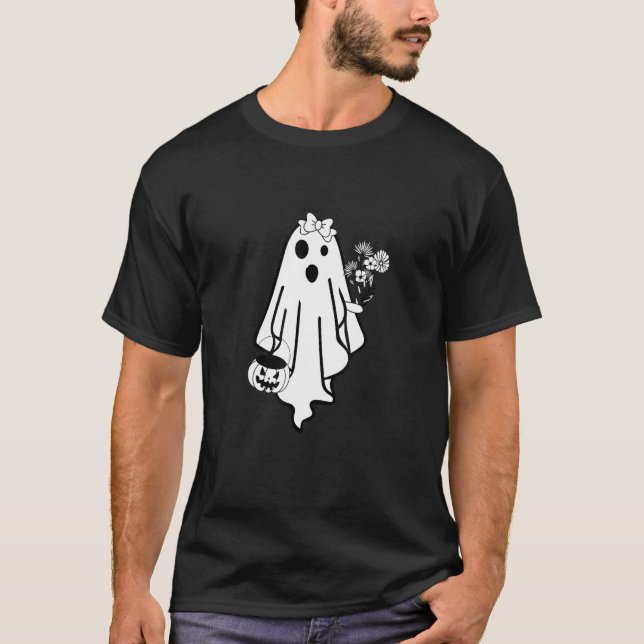 Bride Ghost  Halloween Costume Scary Pumpkin Lamp T Shirt (Framsida)