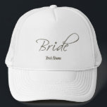 Bride gift Bachelorette Förlovning Stag Party Keps<br><div class="desc">Briddesign för höns eller Stag party,  även för familj och släktingar från brudteamet. Gift för bröllop som gåva till fadern eller brudgummen. Förekomst i giftermål eller som förlovning för bachelorette i stagette party. Du kan enkelt anpassa och anpassa designen genom att ange önskad namn.</div>