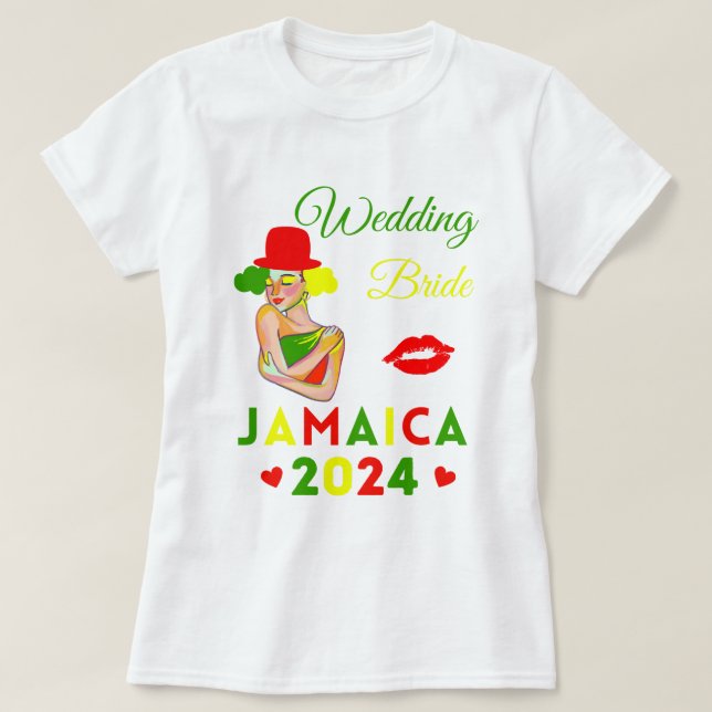 Bride gifta sig i Jamaica. T Shirt (Design framsida)