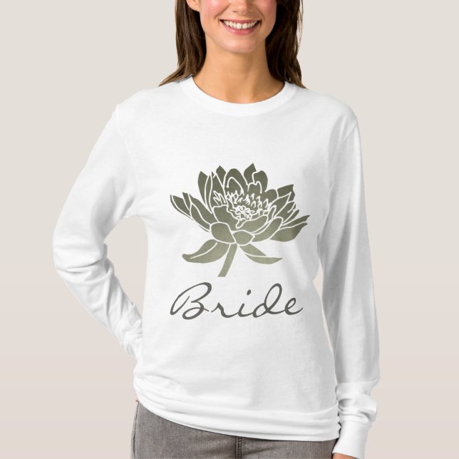 BRIDE GLAMOROUS SILVER LOTUS BLOMMIGT TEE (Framsida)