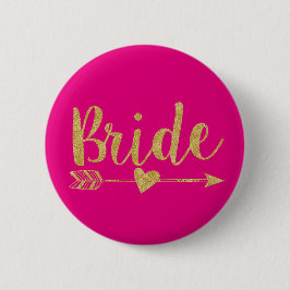 Bride | Glitter-Print Golden&Shock rosa Knapp