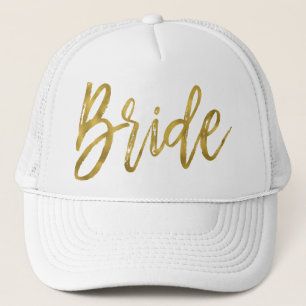 Bride Gold Foil and White Truckerkeps