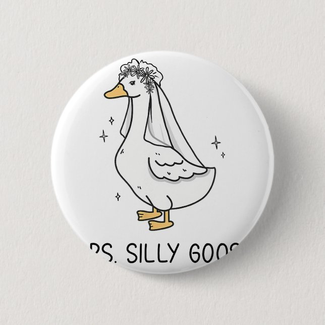 Bride Goose Gettin'Loos, Bröllop, Fånig Knapp (Framsida)