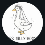 Bride Goose Gettin'Loos, Bröllop, Fånig Runt Klistermärke<br><div class="desc">Bride Goose Gettin'Loose,  Bröllop,  Fånig</div>