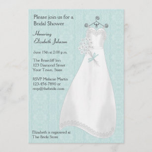 Bride Gown, Blue Snöre-look-inbjudan Inbjudningar