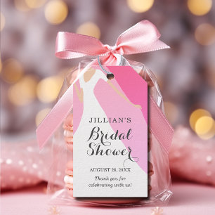Bride Gown Möhippa Shock rosa Tack Presentetikett
