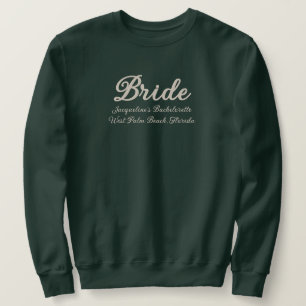 Bride Grönt och Beige Bachelorette Party Matching Lång Ärmad Tröja