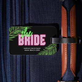Bride Grönt & Rosa Tropical Bach Bagagebricka