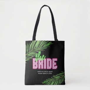 Bride Grönt & Rosa Tropical Bach Tygkasse
