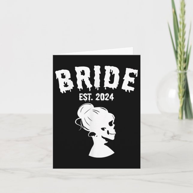 Bride Groom 2024 Skeleton Par Matching Bröllop Kort (Framsida)