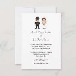 Bride & Groom - 3 x 5 bröllopsinbjudan Inbjudningar