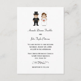 Bride & Groom - 3 x 5 bröllopsinbjudan Inbjudningar