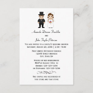 Bride & Groom - 3 x 5-parters visning av duschar Inbjudningar